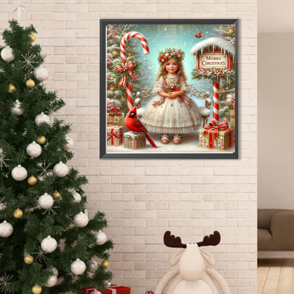 Christmas Girl - Full Round Drill Diamond Painting 40*40CM