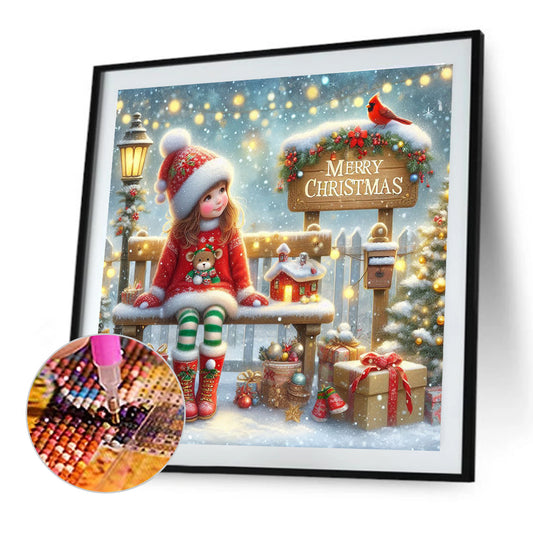 Christmas Girl - Full Round Drill Diamond Painting 40*40CM