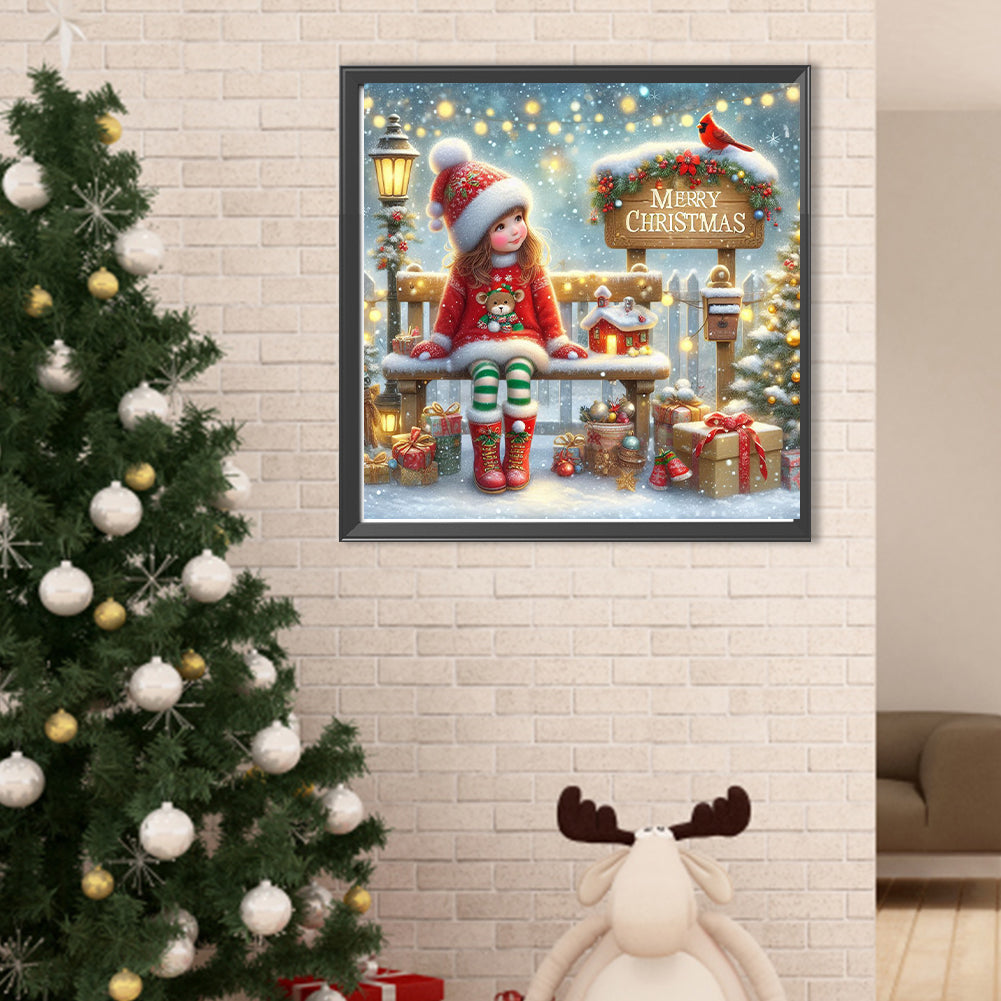 Christmas Girl - Full Round Drill Diamond Painting 40*40CM