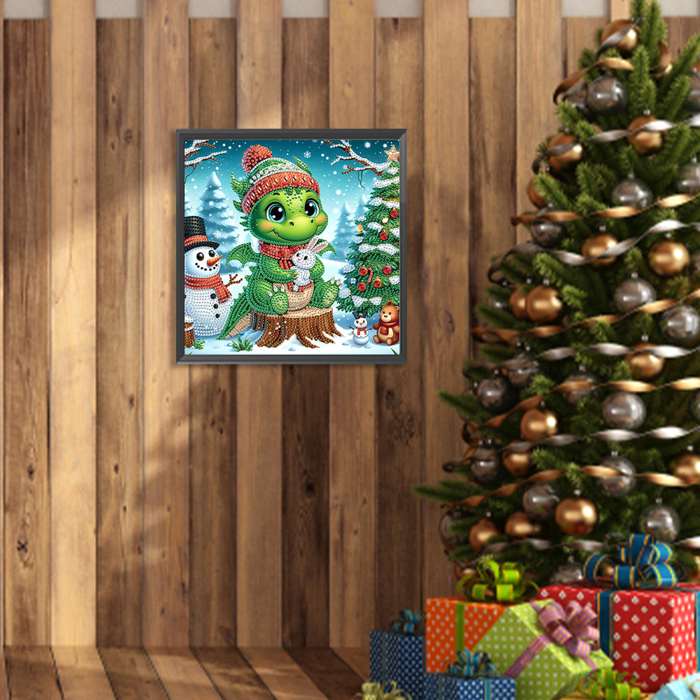Christmas Pterosaur - Partial Special-Shaped Drill Diamond Painting 30*30CM