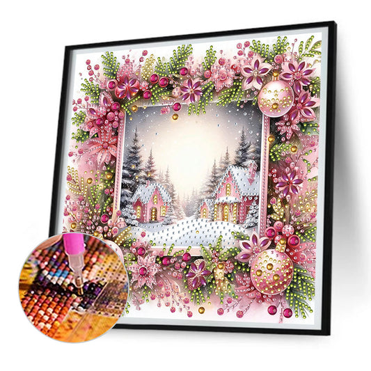 Christmas Snow Town - Partial Special-Shaped Drill Diamond Painting 30*30CM