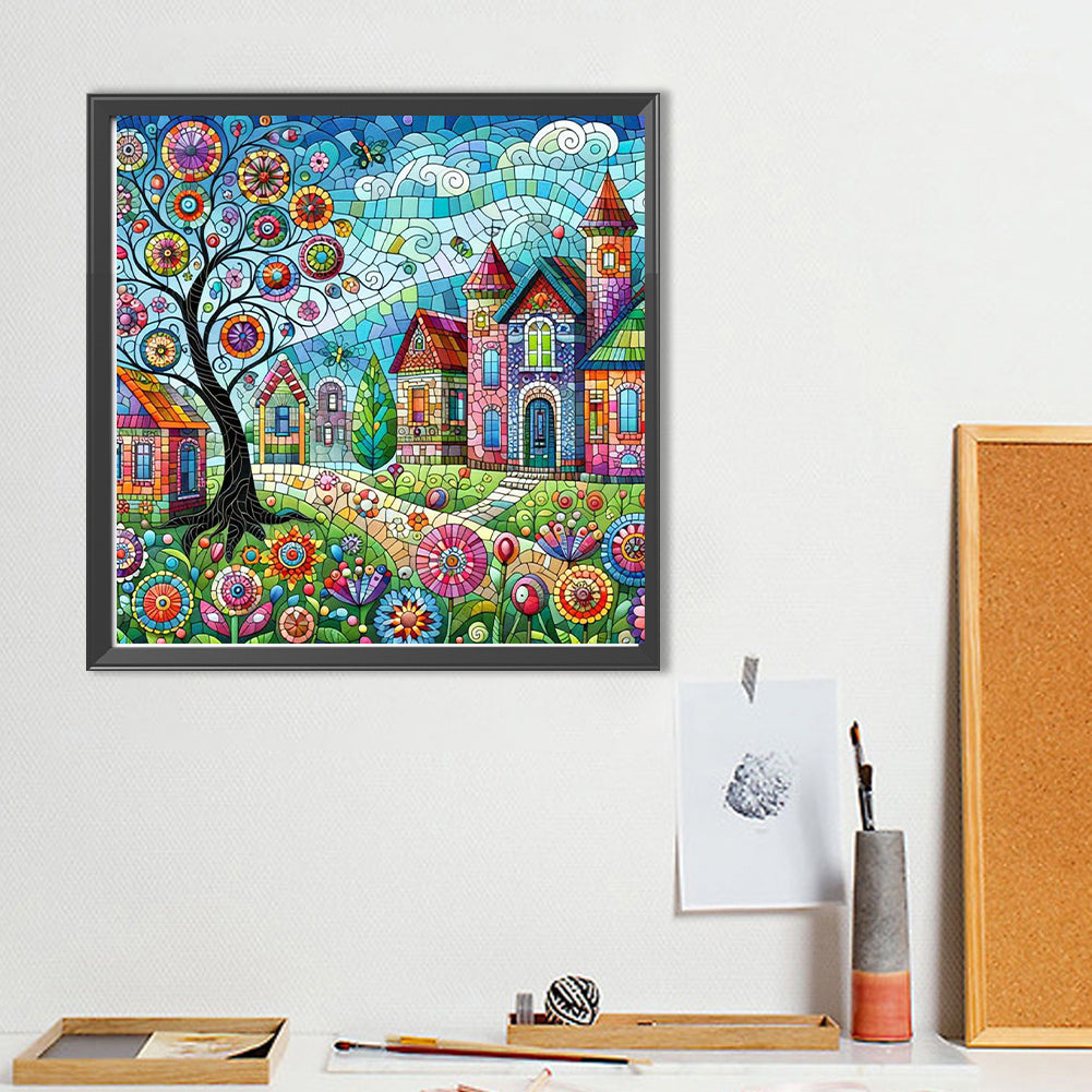 Color House Street - Full Round Drill Diamond Painting 40*40CM