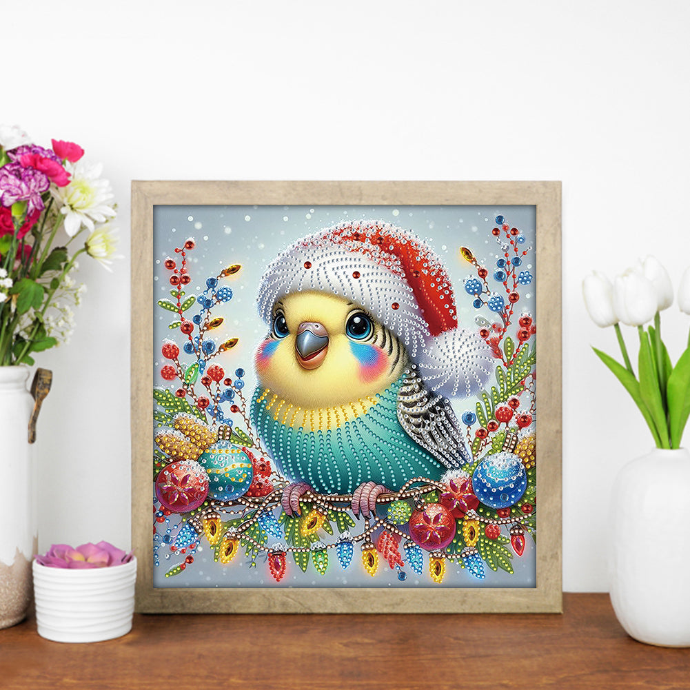 Christmas Bird - Partial Special-Shaped Drill Diamond Painting 30*30CM