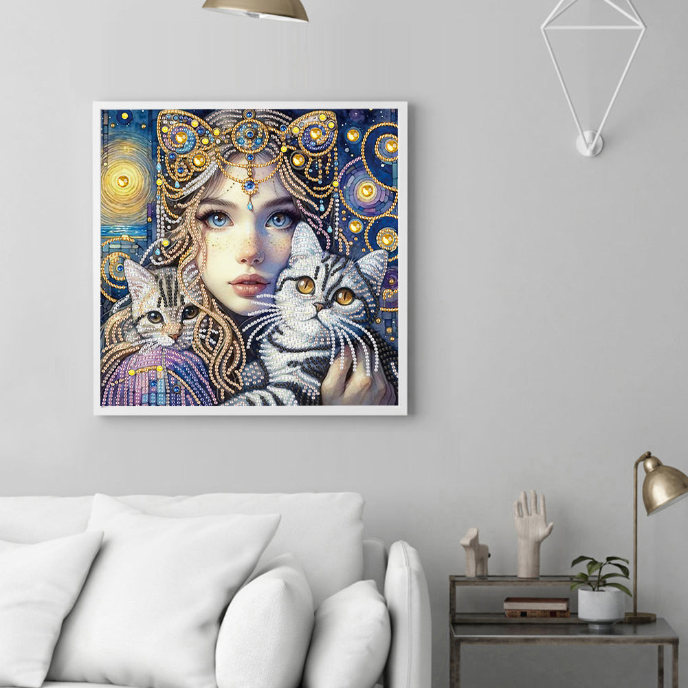 Beauty - Partial Special-Shaped Drill Diamond Painting 30*30CM