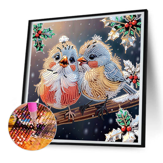 Christmas Bird - Partial Special-Shaped Drill Diamond Painting 30*30CM