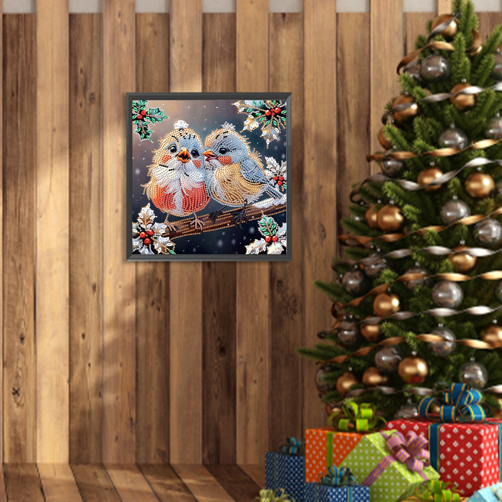 Christmas Bird - Partial Special-Shaped Drill Diamond Painting 30*30CM