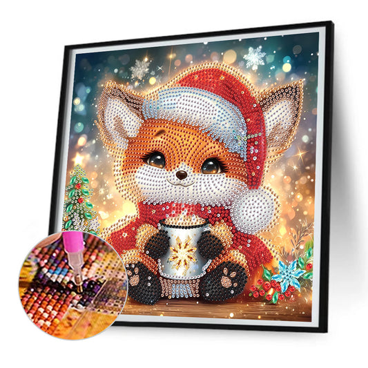 Christmas Fox - Partial Special-Shaped Drill Diamond Painting 30*30CM