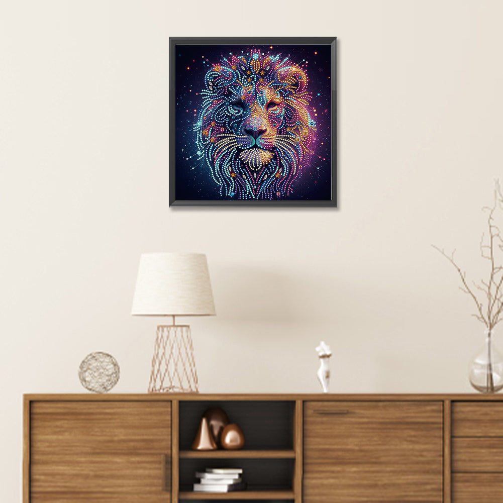 Starlight Animal Lion - Partial Special-Shaped Drill Diamond Painting 30*30CM