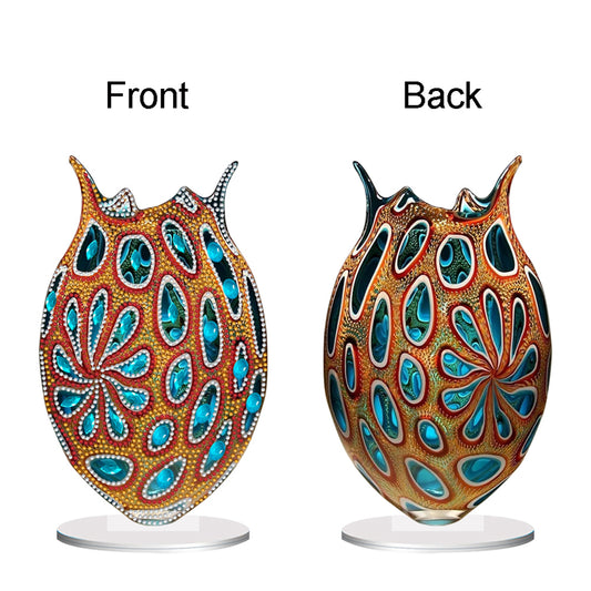 Acrylic Special Shape Colorful Flower Diamond Painting Vase for Home Decor (B)