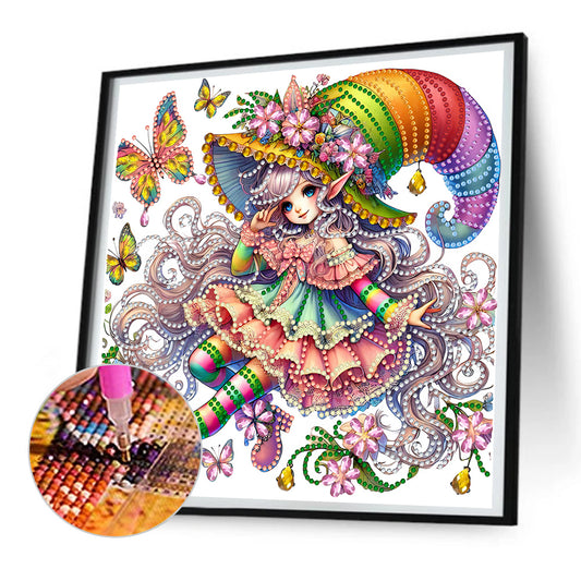 Spring Garden Girl - Partial Special-Shaped Drill Diamond Painting 30*30CM