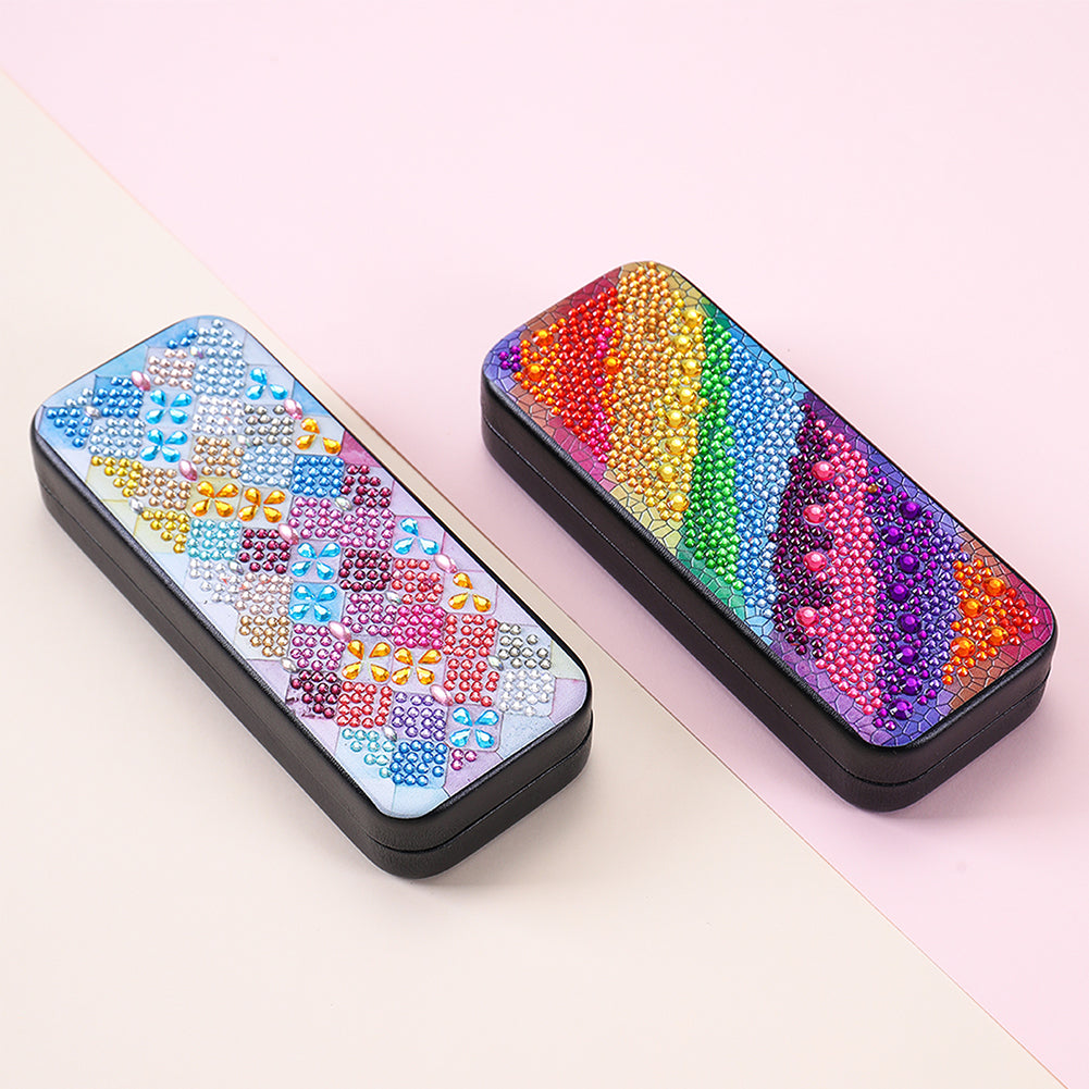 Colorful Pattern Diamond Painting Eyeglasses Case Diamond Art Sunglasses Case