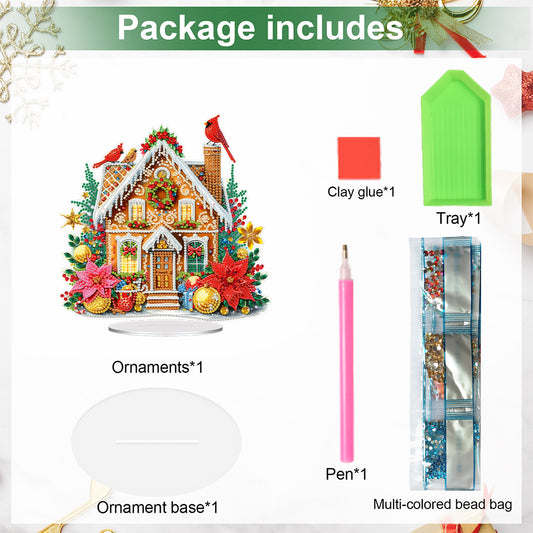 Acrylic Special Shape Cookie House DIY Diamond Painting Desktop Ornaments