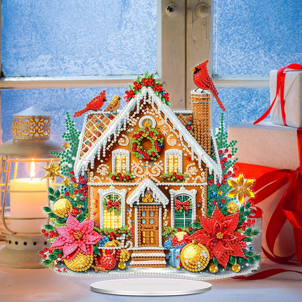 Acrylic Special Shape Cookie House DIY Diamond Painting Desktop Ornaments