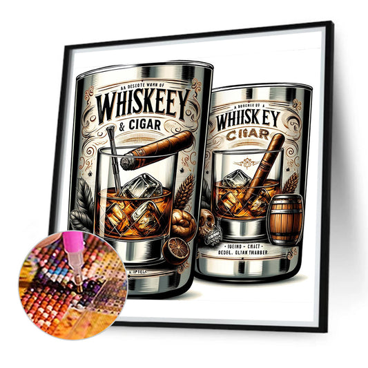 Whiskey Glass - Full Round Drill Diamond Painting 40*40CM