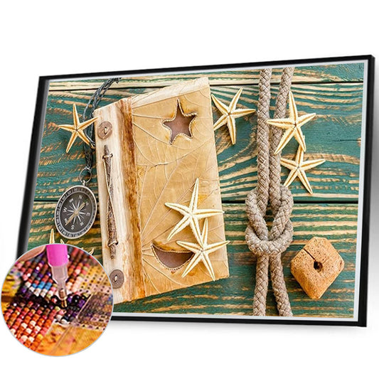 Shipboard Starfish Book - Full Round Drill Diamond Painting 40*60CM
