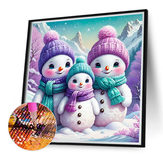 Snowman - Full Round Drill Diamond Painting 30*30CM