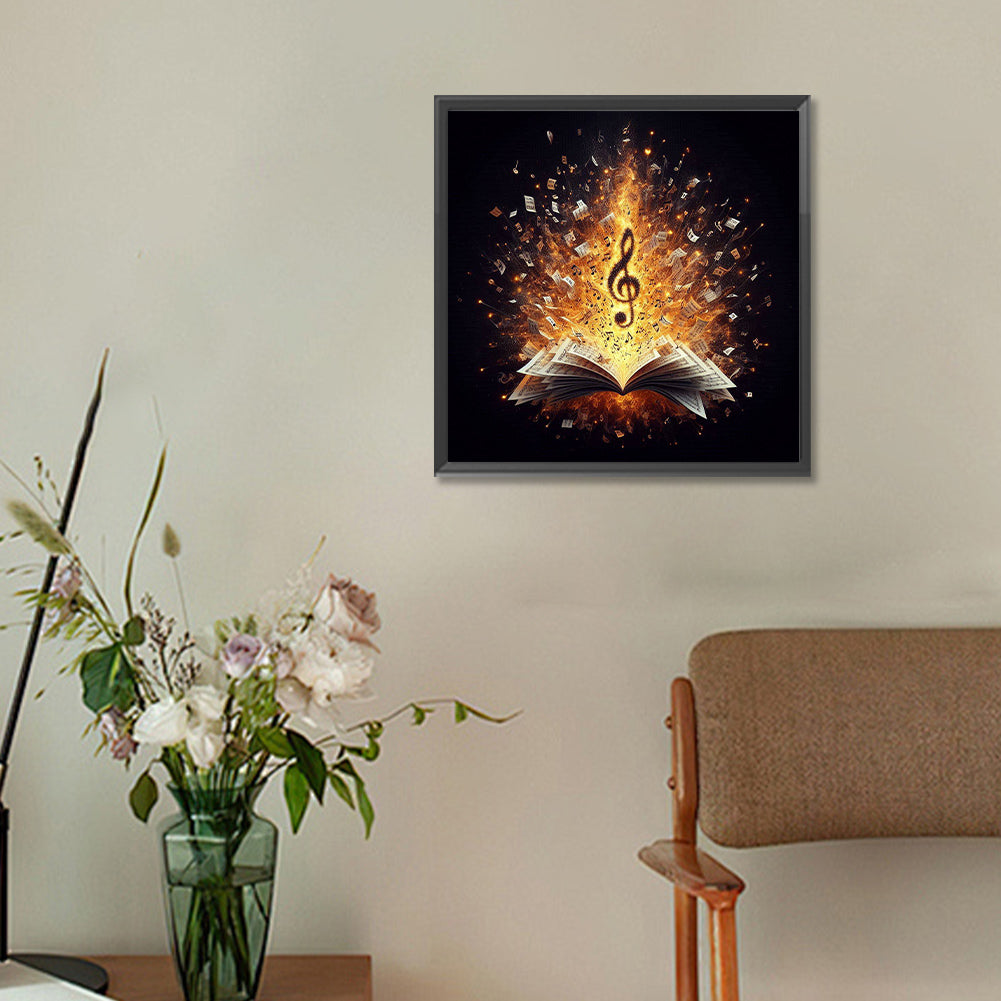 Musical Notes Book - Full Round Drill Diamond Painting 30*30CM