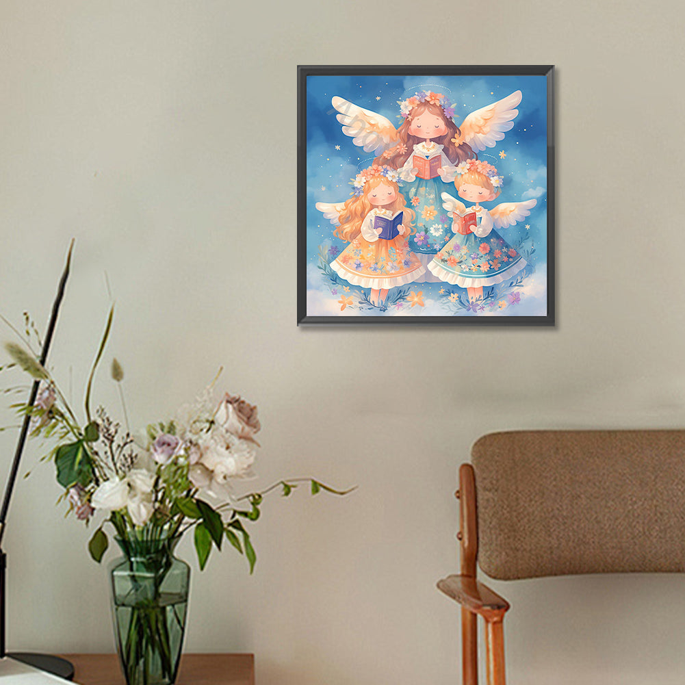Three Angel Little Girls - Full Round Drill Diamond Painting 30*30CM