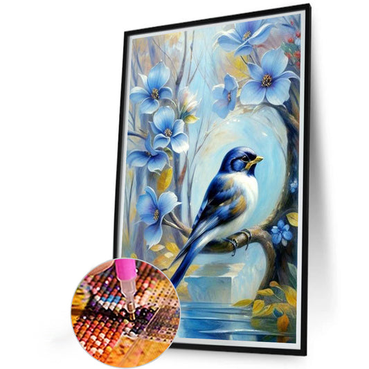 Blue Bird - Full Round Drill Diamond Painting 40*60CM