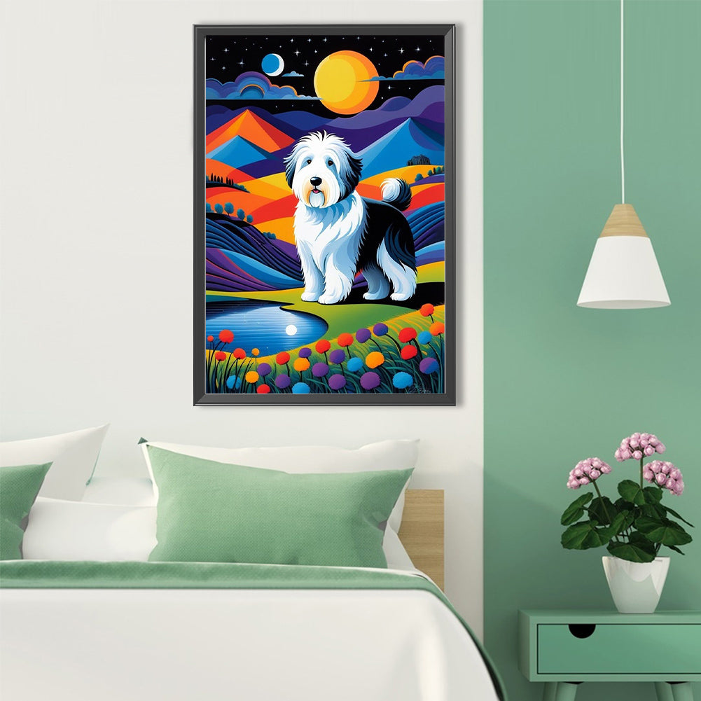 Geometric Dog - Full Round Drill Diamond Painting 40*60CM