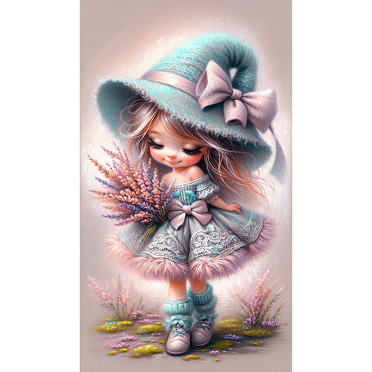 Lavender Girl - Full Round Drill Diamond Painting 40*70CM