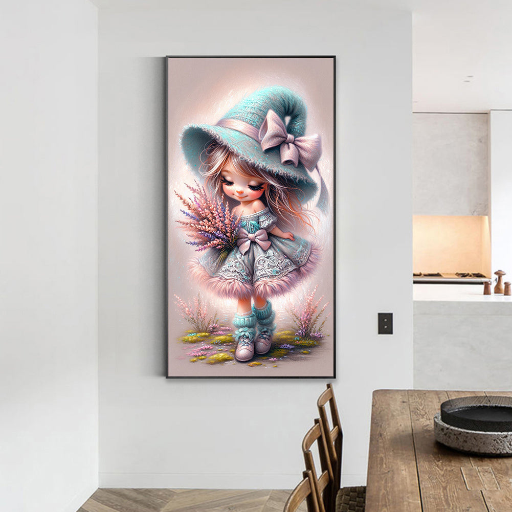 Lavender Girl - Full Round Drill Diamond Painting 40*70CM