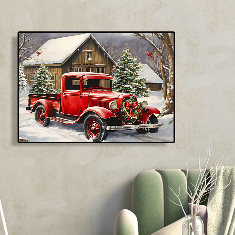 Red Classic Car - Full Round Drill Diamond Painting 40*30CM