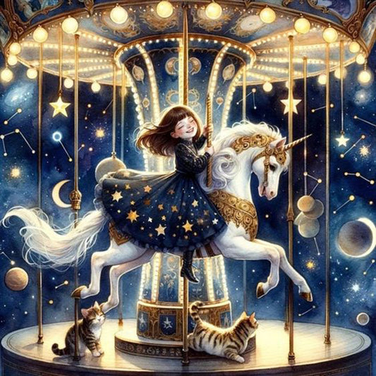 Starry Sky Playground Children - Full AB Round Drill Diamond Painting 30*30CM