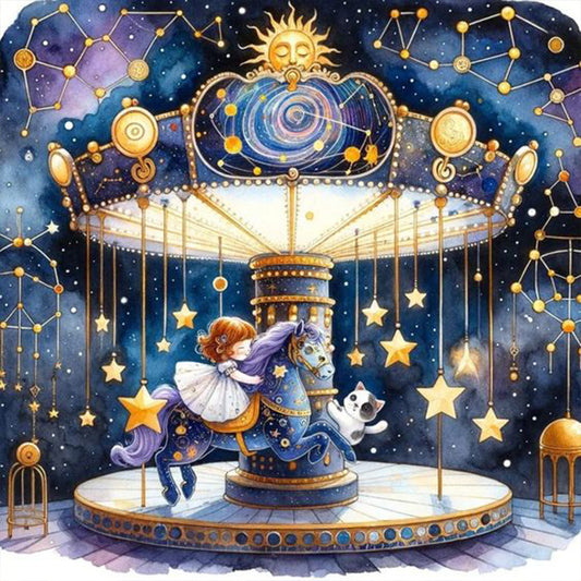 Starry Sky Playground Children - Full AB Round Drill Diamond Painting 30*30CM
