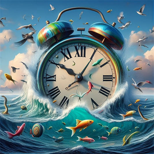 Alarm Clock In Water - Full AB Round Drill Diamond Painting 40*40CM