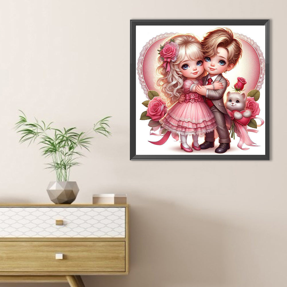 Valentine'S Day Couple - Full Round Drill Diamond Painting 40*40CM