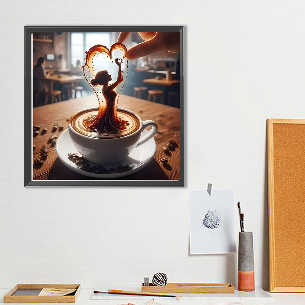 Dancer On Coffee - Full Round Drill Diamond Painting 40*40CM