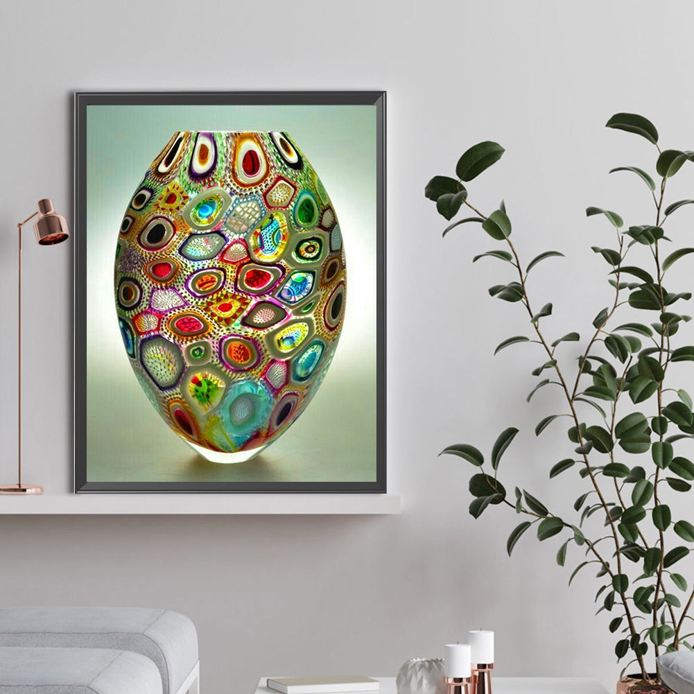 Polka Dot Vase - Full Round Drill Diamond Painting 30*40CM