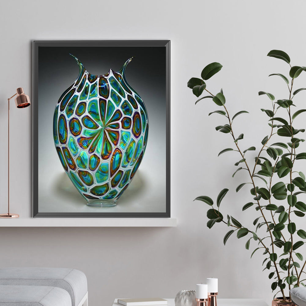 Green Vase - Full Round Drill Diamond Painting 30*40CM