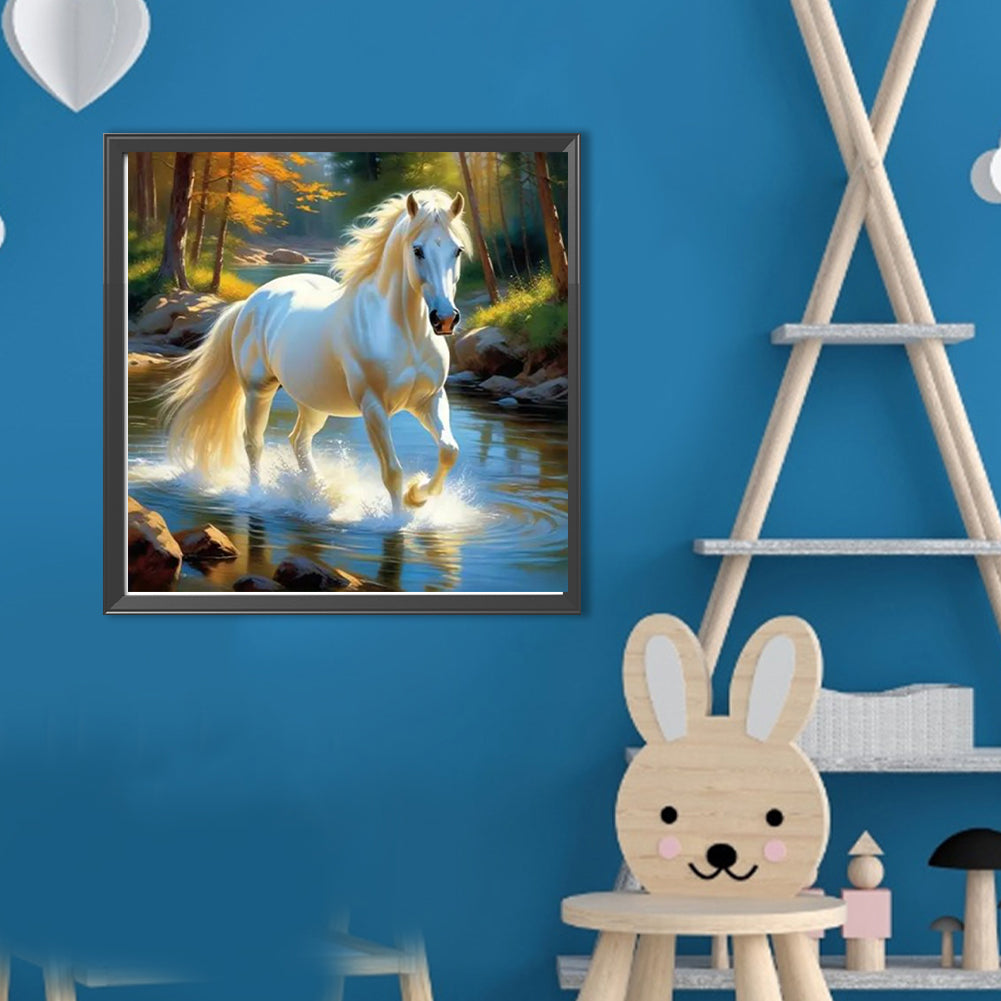 River Horse - Full Round Drill Diamond Painting 40*40CM