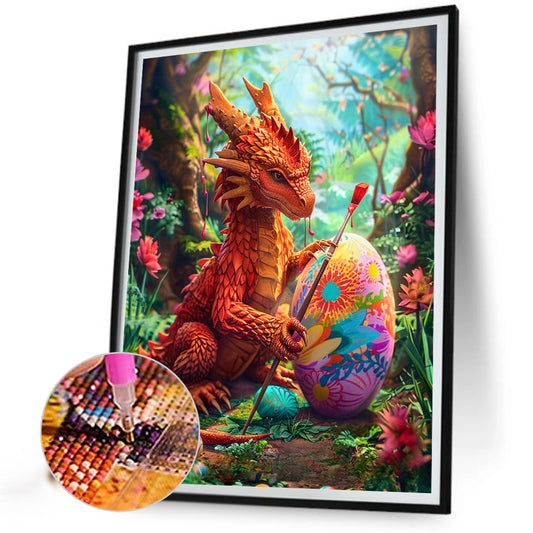 Egg Dragon - Full Round Drill Diamond Painting 40*50CM