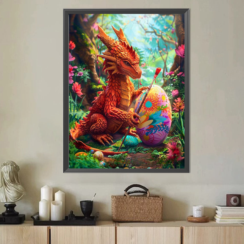 Egg Dragon - Full Round Drill Diamond Painting 40*50CM