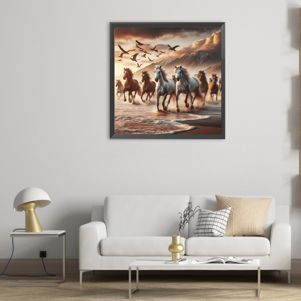Running Horse - Full Round Drill Diamond Painting 50*50CM