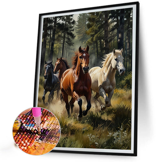 Horse - Full Round Drill Diamond Painting 40*55CM