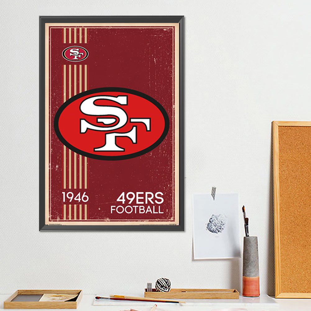 San Francisco 49Ers Olive - Full Round Drill Diamond Painting 30*45CM