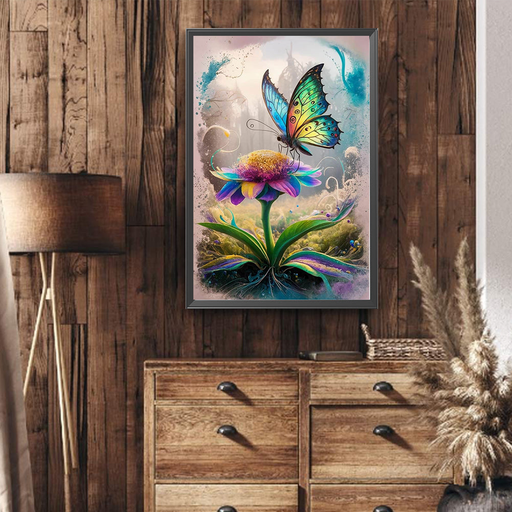 Colored Butterfly - Full Round Drill Diamond Painting 40*60CM