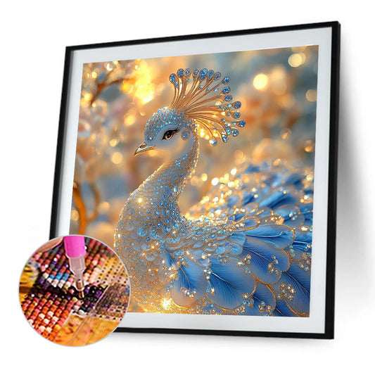 Crystal Peacock - Full Round Drill Diamond Painting 40*40CM
