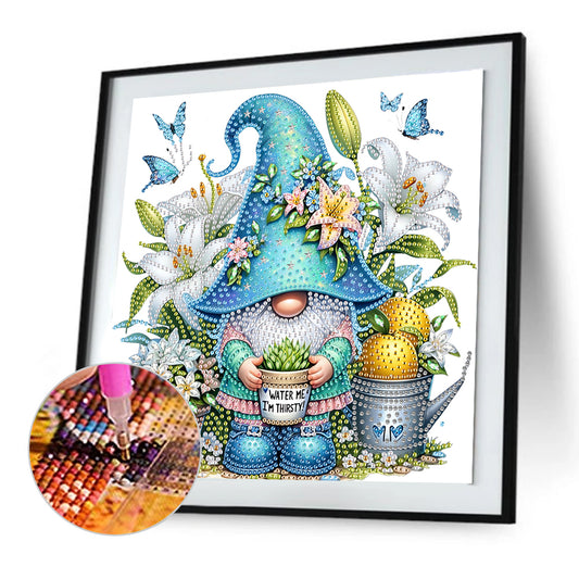 Lily And Gnome - Special Shaped Drill Diamond Painting 30*30CM