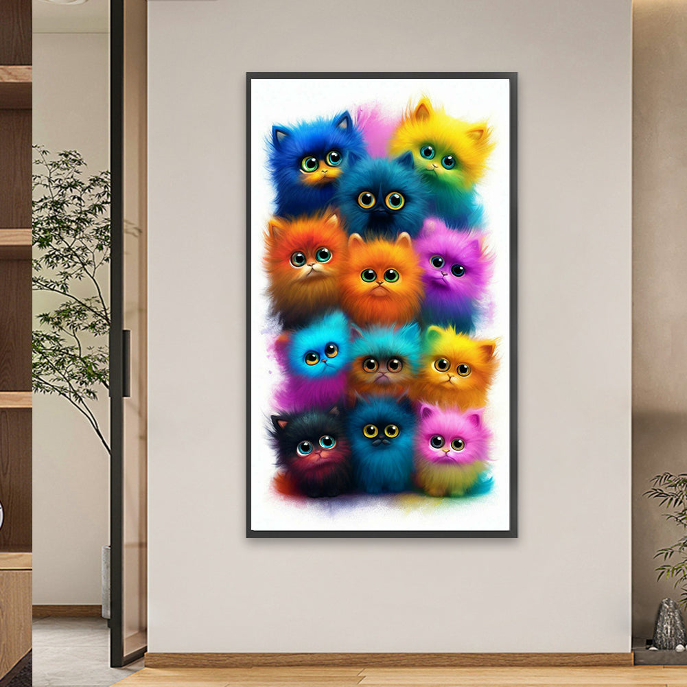 Cat - Full Round Drill Diamond Painting 40*70CM