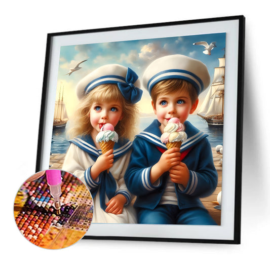 Navy Kids - Full Round Drill Diamond Painting 30*30CM