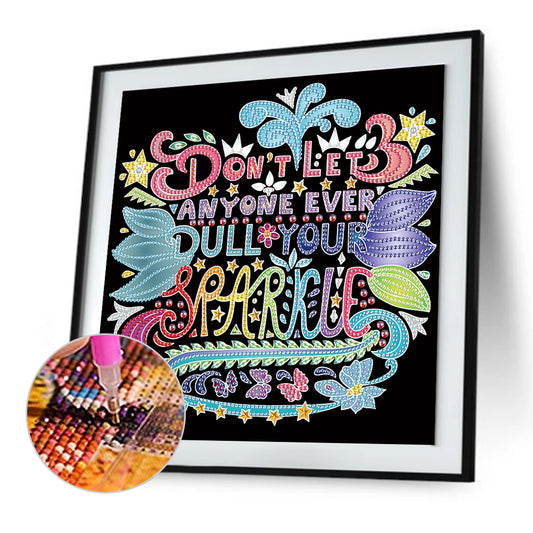 Good Wishes In English - Special Shaped Drill Diamond Painting 30*30CM