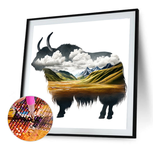 Cow - Full Round Drill Diamond Painting 30*30CM