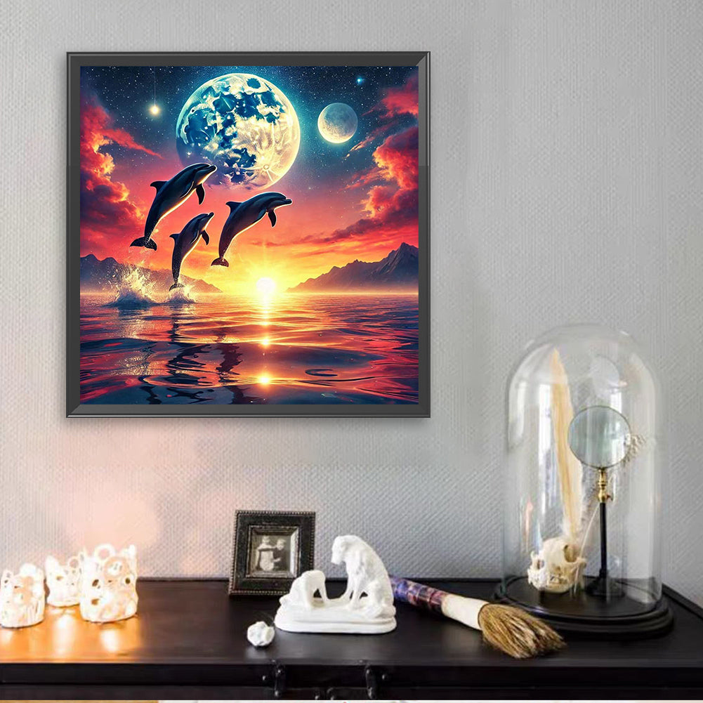 Ocean Under The Moonlight - Full Square Drill Diamond Painting 30*30CM