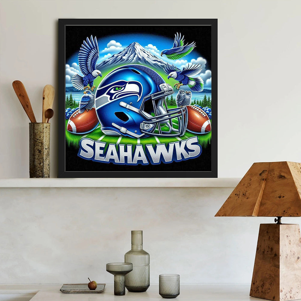 Seattle Seahawks Helmet - Full Round Drill Diamond Painting 40*40CM