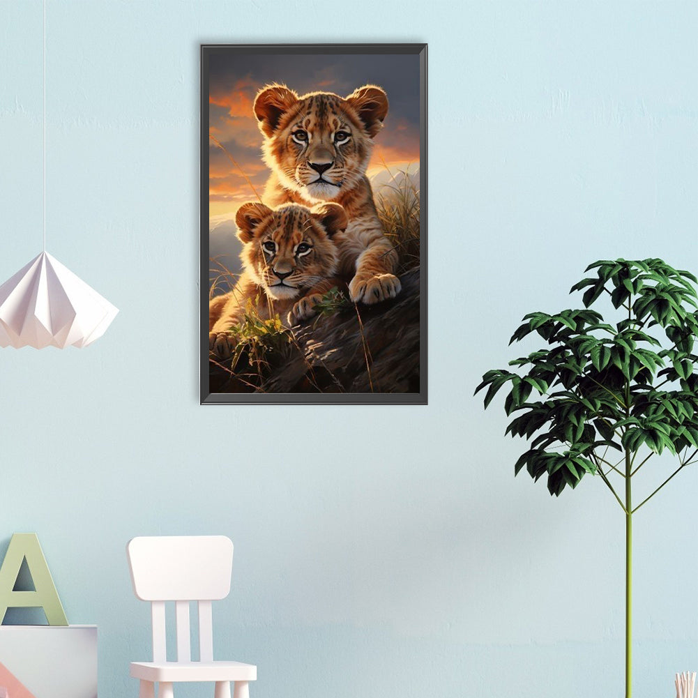 Lion - Full Round Drill Diamond Painting 40*65CM